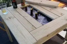 Wooden Cooler table, $ 150.00
