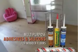 Adhesive and silicon for floor tiles