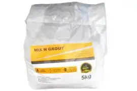 Mix and fix grout lightr grey 5kg, $ 4.00