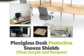 Plexiglass Desk Protective Sneeze Shields, $ 0.00